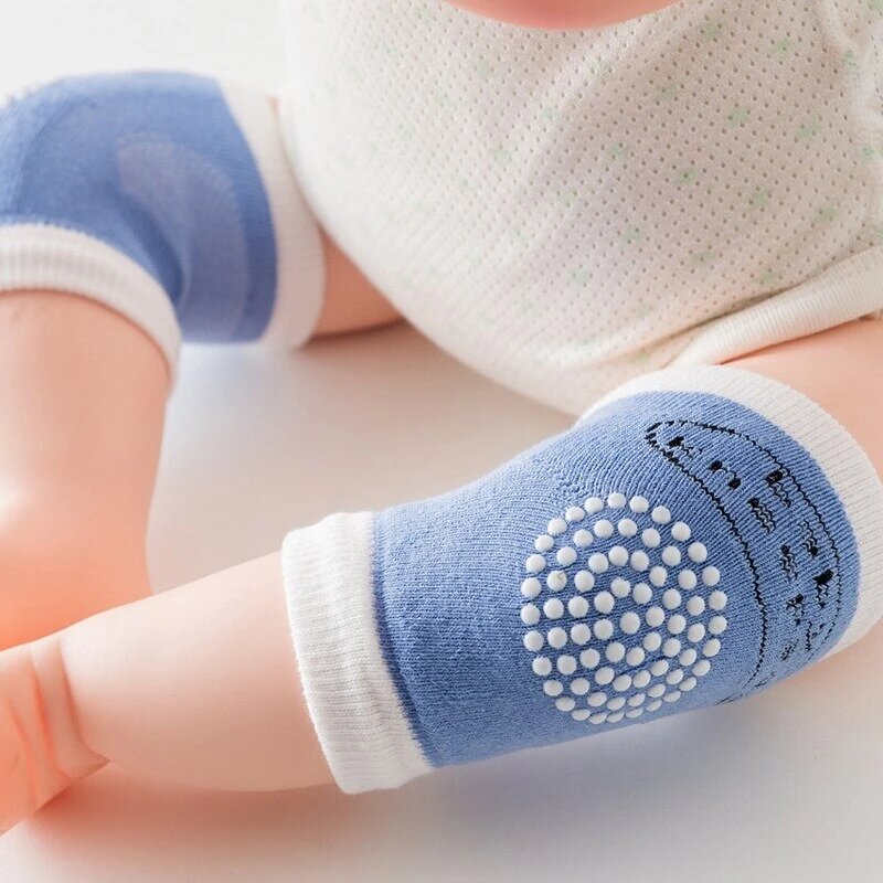 Babys-rodillera antideslizante para bebé, rodilleras de algodón para niño pequeño, rodilleras de gateo de malla gruesa transpirable para niño