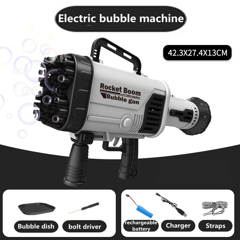 2021 Hot Electric Bubble Gun Gatlin Bubble Gun Machine Soap Bubbles for Children Magic Bubble for Bathroom Summer Outdoor Toys