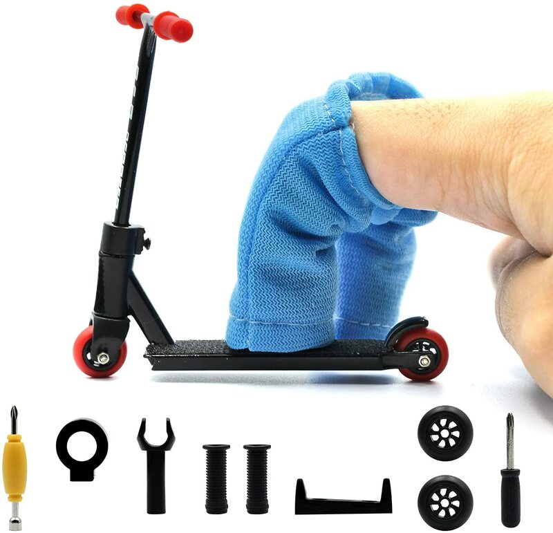 Skuter Jari Mainan Skateboard Mini dengan Celana Skateboard Mini Skuter Jari Aloi Logam untuk Jari Mainan Jari Interaktif