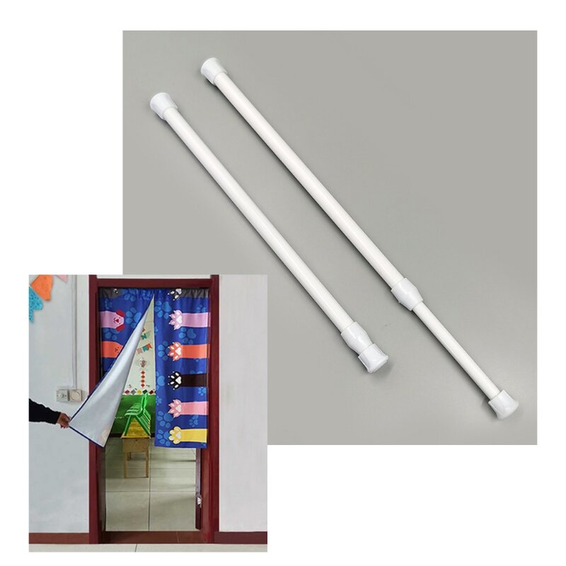 203F 4Pcs/Set Japanese Window Door Curtain Adjustable Tension Rods Cupboard Shower Curtains Security Bars Locks for Kitchen