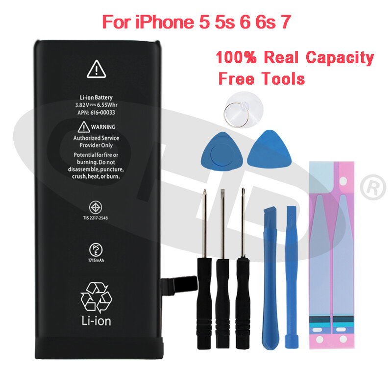 Newest Lithium Battery For Apple iPhone 6S 6 7 5S 5 7 7P 6P 8P X Mobile Batteries For iphone X 5 5s 6 s Internal Phone Bateria