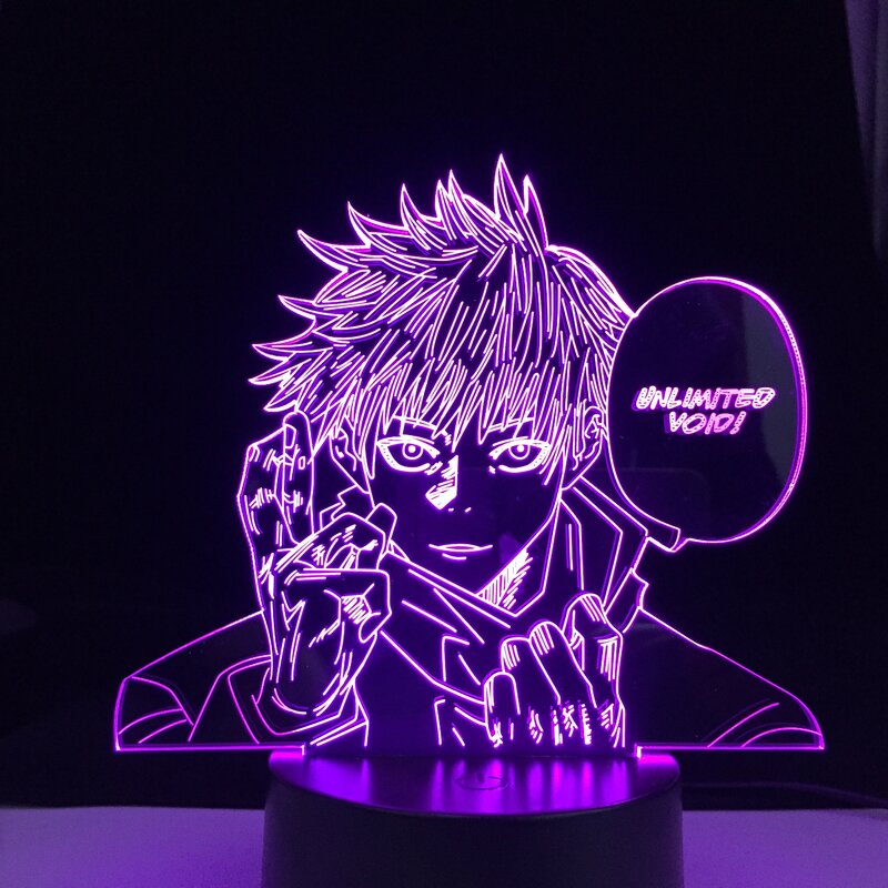 Jujutsu Kaisen Yuji Itadori 3D Led lampka nocna do dekoracja sypialni prezent urodzinowy Satoru Gojo światło Jujutsu Kaisen Anime lampa
