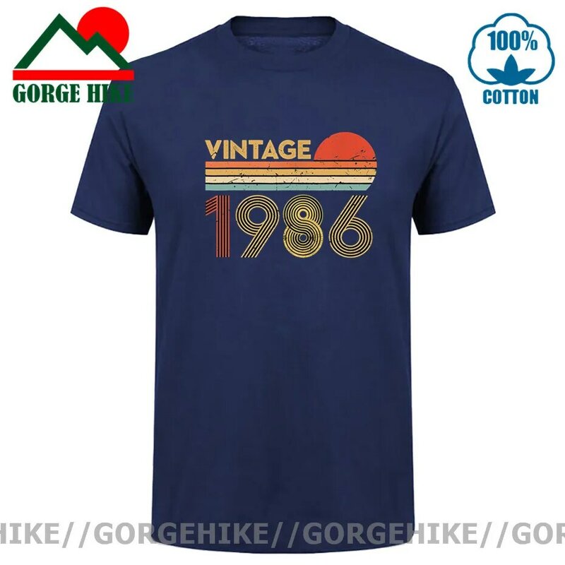 Vintage 1986 t camisa 35th aniversário tshirt retro nascido em 1986 t camisa 35 anos de idade camisetas feitas em 1986 t camisa homme camisa