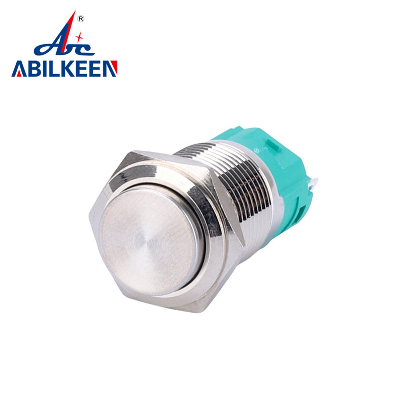 Металлический кнопочный переключатель ABILKENN 16 19 22 мм, мгновенный переключатель, фиксирующий переключатель цепи управления имеет свет