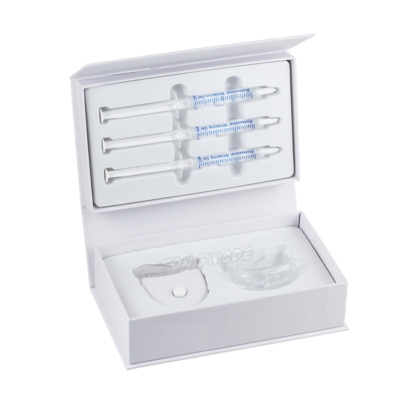 Dropshipping Schnelle Zähne Bleaching Led Licht Kit ohne Logo Gel Stifte Oral Care Professional Dental Bleichen System Luxus Box