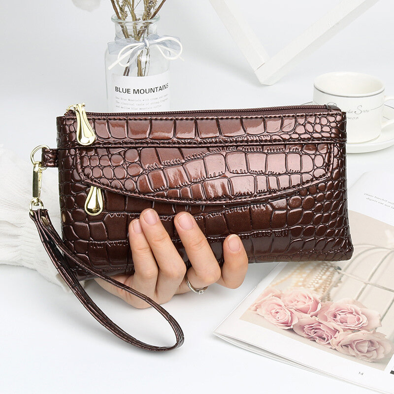 Portafogli da donna porta carte classico stile lungo borsa da donna cerniera di qualità portafoglio di lusso di grande marca di grande capacità per donna