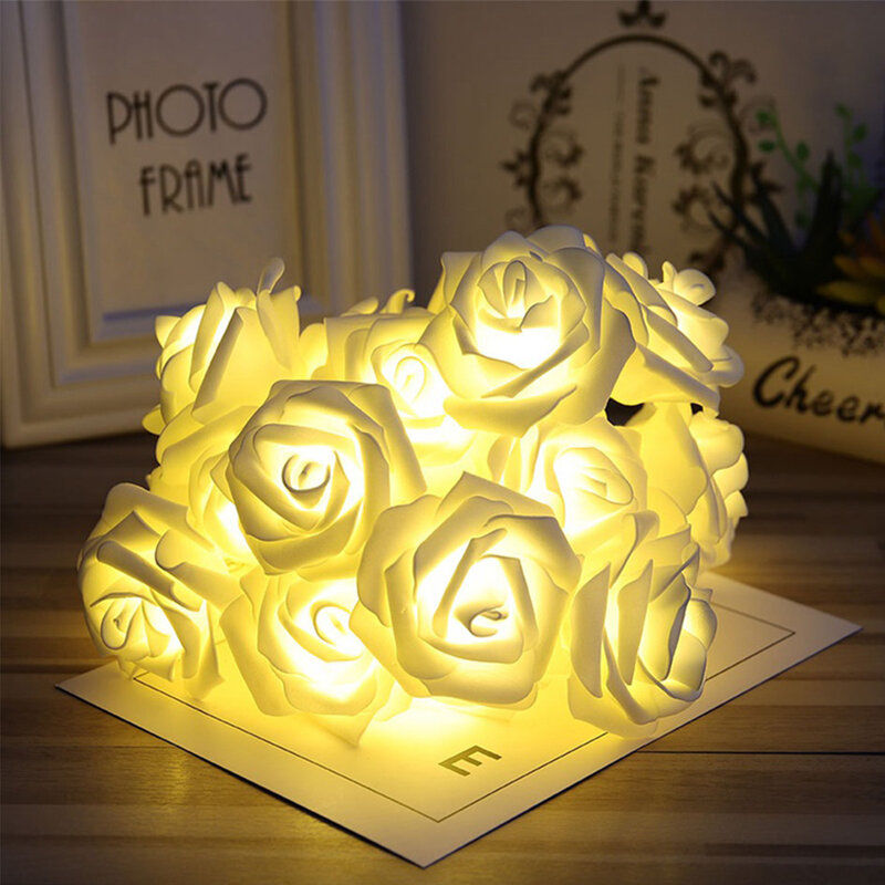 Valentines Day gift Rose Battery Operated LED Flower Party Lights For Wedding Home Decoration LED valentines day decor