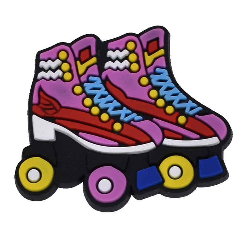 Dijes de zapatos de PVC de dibujos animados para adultos y niños, decoraciones de PVC para patinaje sobre ruedas, DIY, 1 piezas, jibz