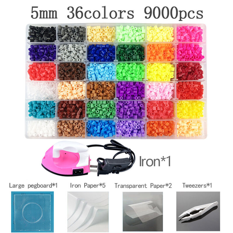 2.6mm/5mm Hama Beads Contains tool Iron Beads Perler Fuse Bead Jigsaw Puzzle DIY Toy Kids Creative Handmade Craft Toy Gift