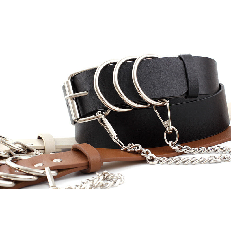 JEANPAUL-cinturón con hebilla de Pin para mujer, nuevo cinturón de estilo Punk de viento para Vaqueros, cadena decorativa Individual a la moda, de cuero de imitación