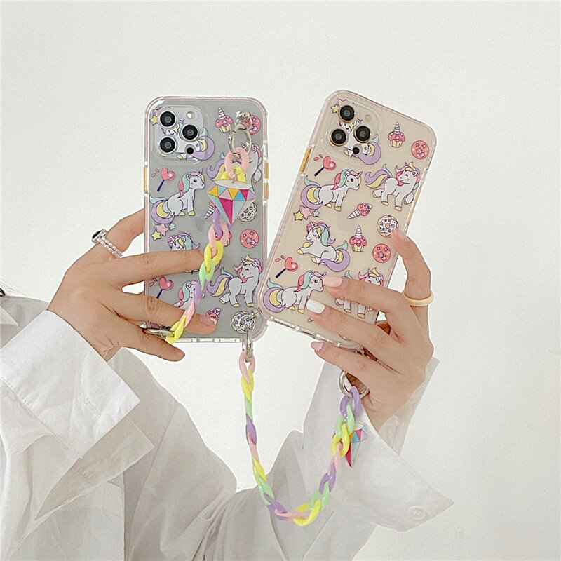 Fashion Cartoon Anime Bracelet Phone Cases For iPhone 7 8 Plus X XR XS MAX 12 11 Pro Max 12 mini Soft Silicone Cover Slim Shell