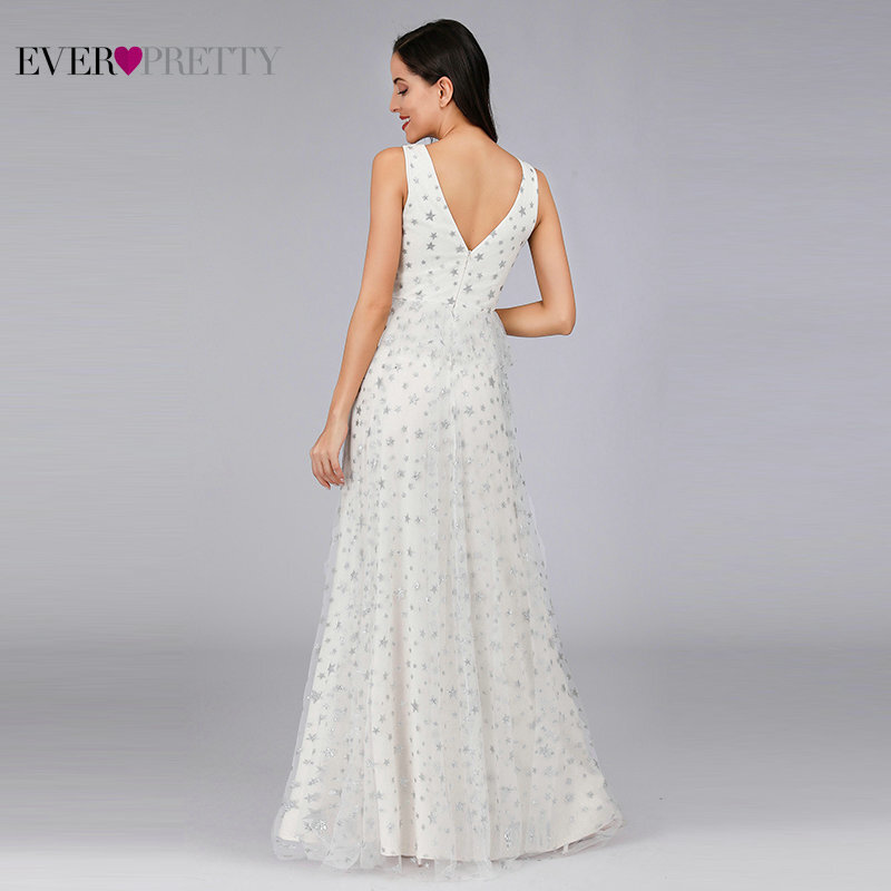 Robe Sexy Evening Dresses White Women Dress Long Elegant Party Prom Mermaid V Neck Sequined Maxi Formal Gown Вечерние Платья