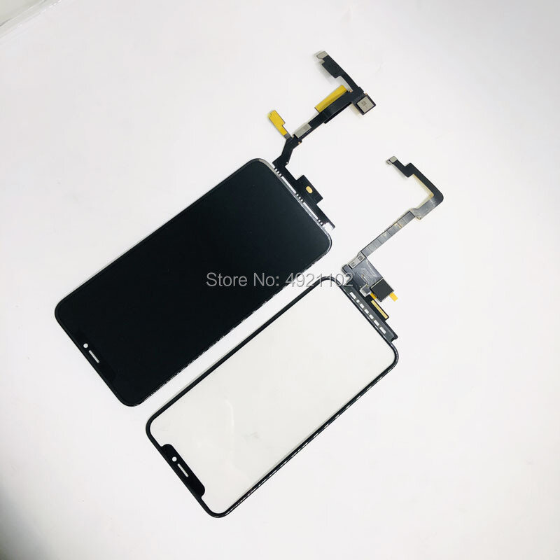 Дигитайзер сенсорного экрана с удлиненным сенсорным гибким кабелем, замена без необходимости пайки для iPhone X XS max, запчасти для ремонта
