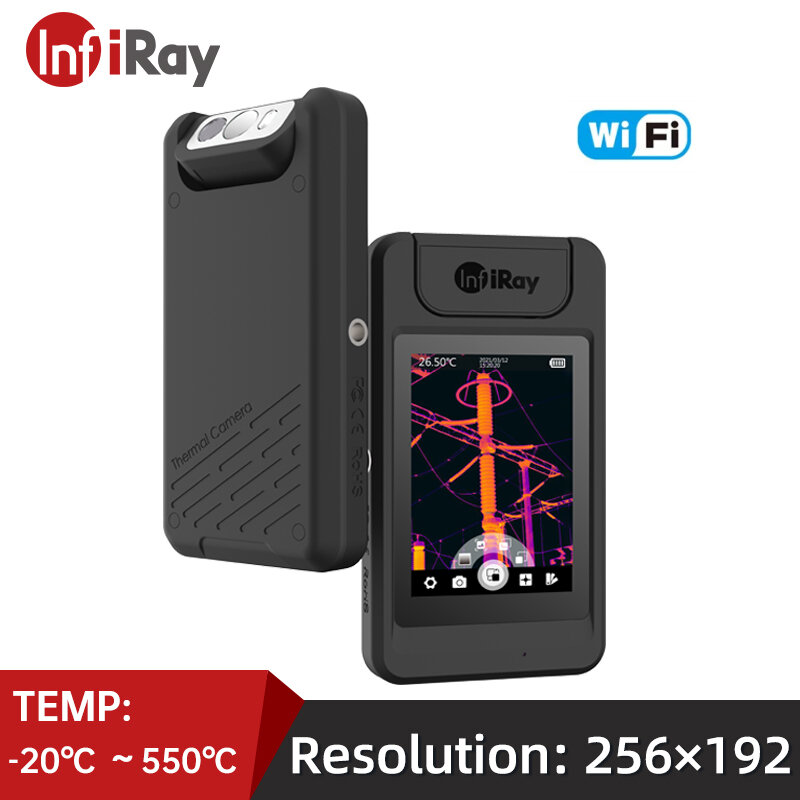 InfiRay infrarroja termográfica Cámara P200 Wifi lente rotativa calefacción de piso Industrial PCB Detector electrónico cámara de imagen térmica