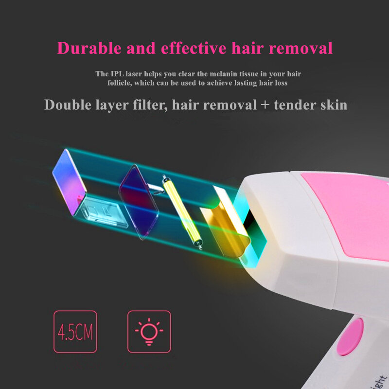 Эпилятор лазерный для удаления волос, IPL устройство для лазерной депиляции, 1800000 вспышек, удаление волос надолго, подходит для области бикин...