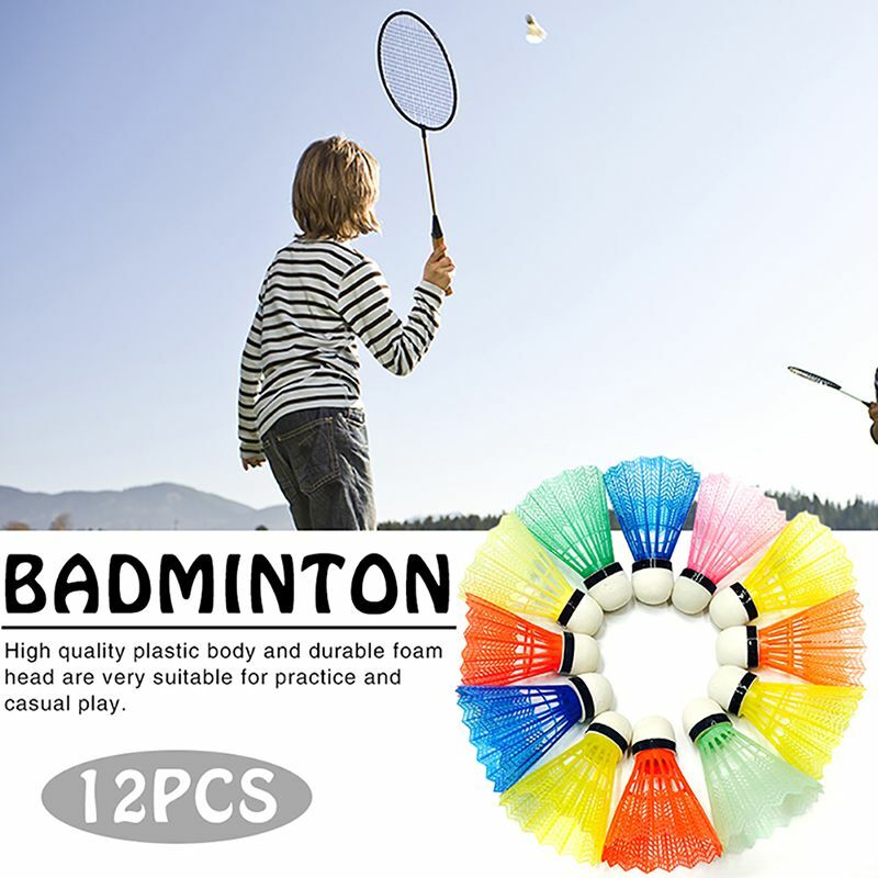 2019 los más nuevos 12 juegos de Bádminton de color de plástico portátil de entrenamiento de bádminton bola de espuma cabeza de bola al aire libre deportes