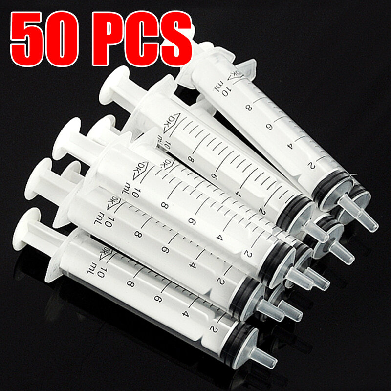 WITUSE 50PCS 10ml Plastic Syringe Refilling Cartridge Ink Oil Tool Hot Sale Reusable Analyze Measuring Cubs For pets Cat Feeders