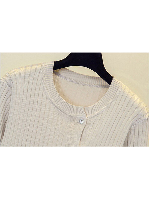 Suéter de cachemira para mujer, cárdigan de manga larga con una hilera de botones, elegante, Vintage, de lana Irregular, de gran tamaño, prendas de vestir para primavera y otoño