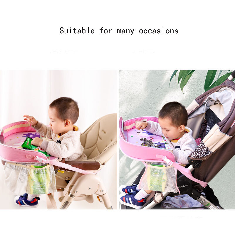 Baby Car Tray Plates Portable Waterproof Dining Drink Table For Kid Baby Playpen Car Seat Children Cartoon Toy Storage Fence