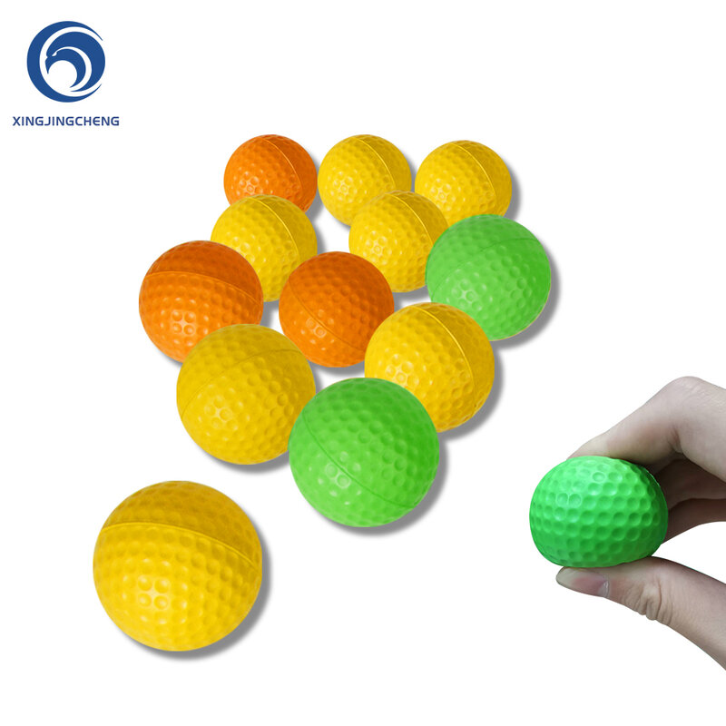 12 Buah Busa Praktek Golf Bola Kuning Hijau Golf Orange Latihan Bola Kolam Putting Green Target Halaman Belakang Ayunan Permainan