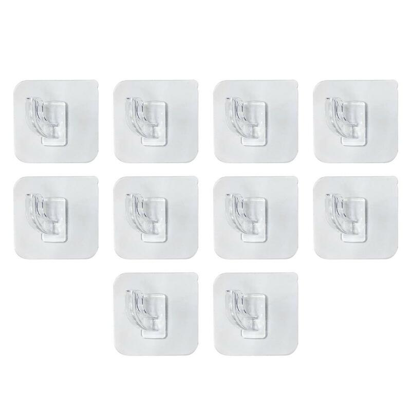 10pcs Transparent Wall Hook Strong Self Adhesive Door Wall Hangers Hooks Suction Heavy Load Rack Cup Sucker For Kitchen