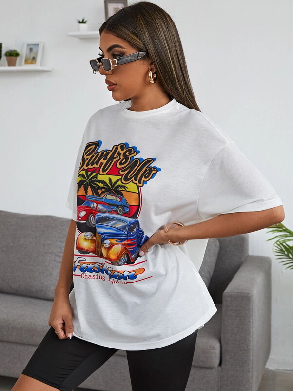 Женская футболка с коротким рукавом, Готическая футболка с графическим принтом в стиле панк, летняя футболка большого размера в стиле Харад...