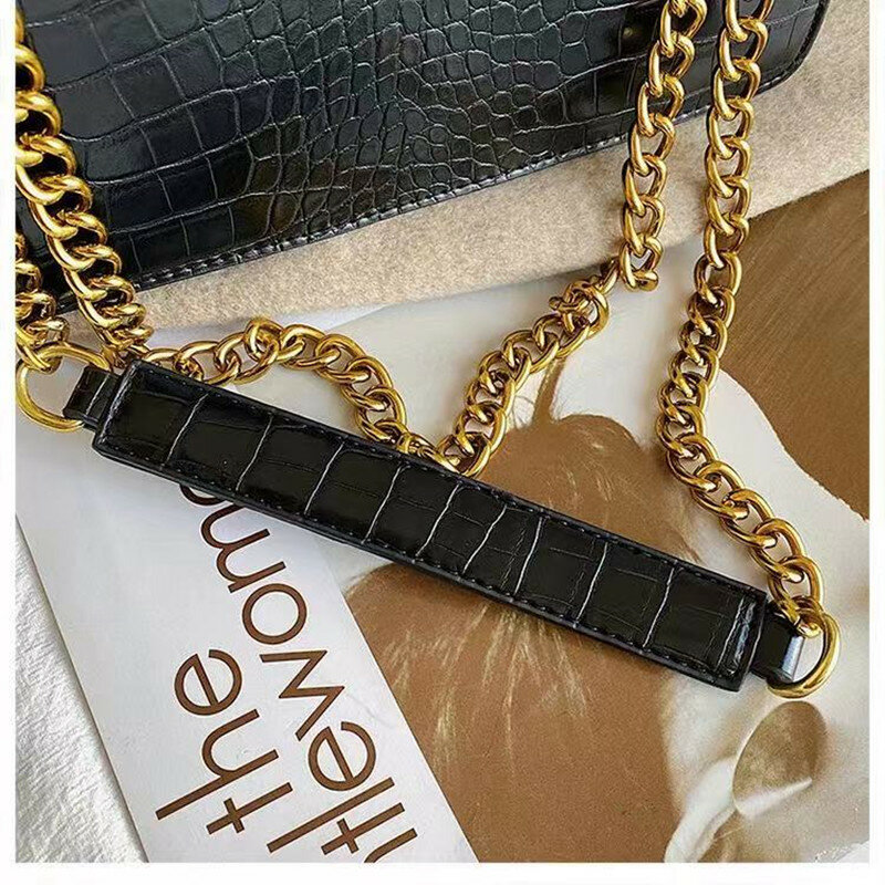Bolso cruzado con patrón de cocodrilo para mujer, bolsa cruzada, de diseñador de lujo, 2021