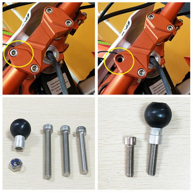 1 Set Bola Kepala Universal Modifikasi Kit Refit Aluminium Logam Campuran Motor Ponsel Braket Bola untuk Aksesori Sepeda