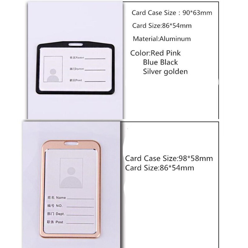 Aluminium Office Card Opslag Pass Badge Card Sleeve Multi-Gebruik Werk Kaarthouder Protector Cover Id Business case
