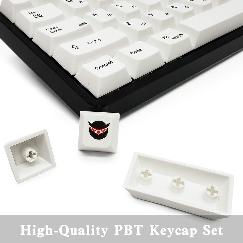 HITIME-teclas japonesas de estilo minimalista, teclas blancas, adecuadas para teclado RK68 / ALT 67/Womier66 / GK64/RK61, 80