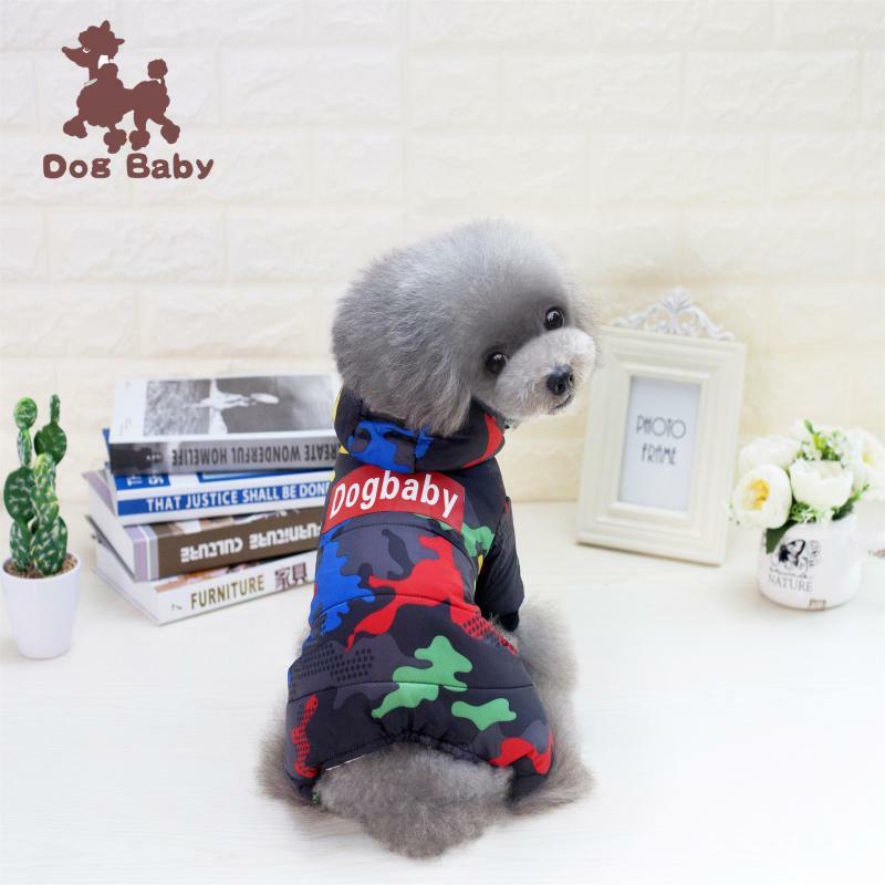 Suitable for Small Dogs Pet Dog Clothes Autumn and Winter Camouflage Four-Legged Warm Fashion Jacket