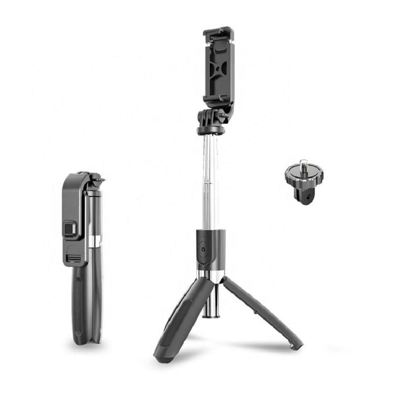 Nuevo inalámbrico Bluetooth Selfie Stick trípode plegable monopiés de vídeo con luz de relleno para SmartPhone para cámara de acción deportiva al por mayor