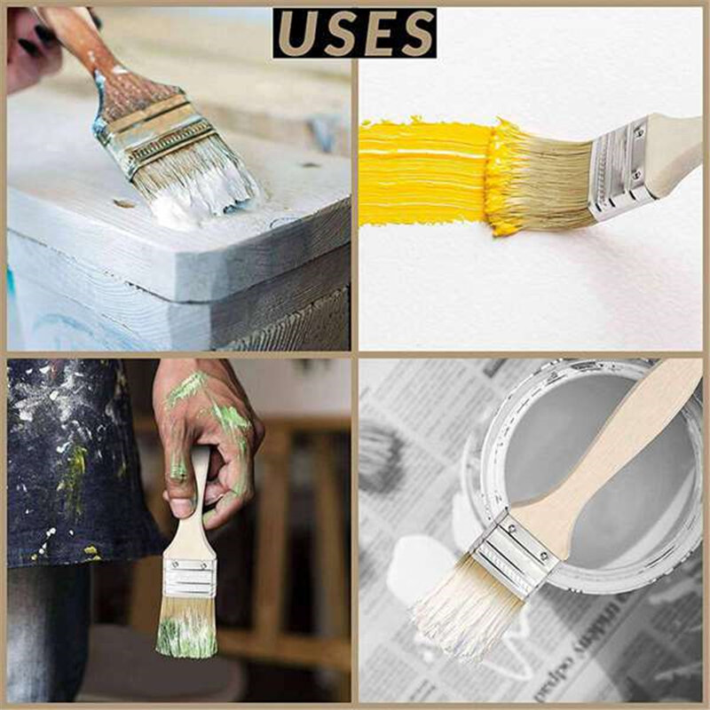 36* Diy Flat Paint Brushes Application 1Inch 24mm For Glues Varnishes Furniture Wall Painting Wallpaper Pasting Stains Decorate
