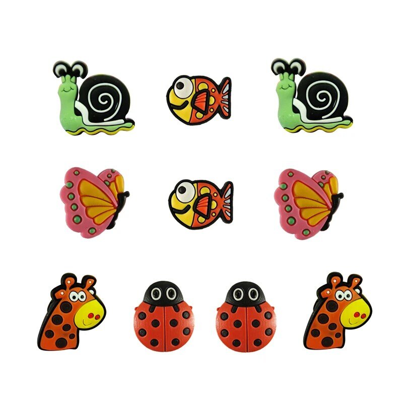 Single Sale 1pcs Cartoon Animals Shoe Charms Accessories Decorations PVC Croc jibz Buckle for Kids Party Xmas Gifts