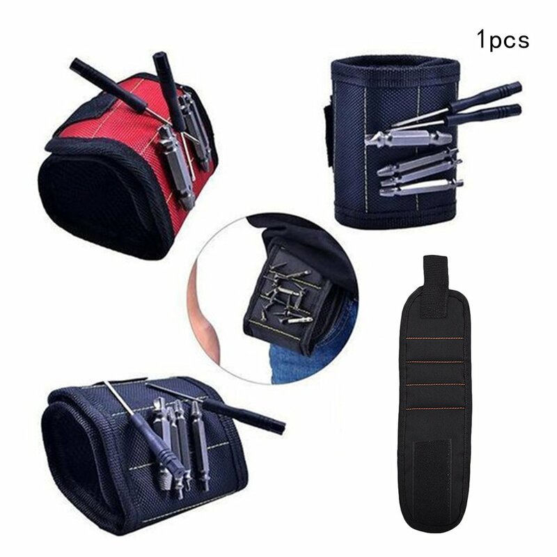 Bracelet magnétique Portable, sac à outils, électricien, poignet, ceinture, vis, clous, mèches, Bracelet pour réparation, sac à outils
