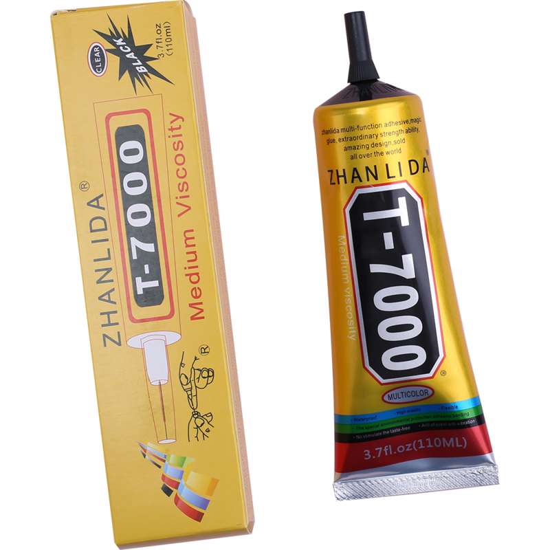 Black 110ml T7000 Mobile Phone Glass Display Super Glue Leather Plastic Adhesive T-7000 Textile Fabric Clothes T8000 T9000 B7000