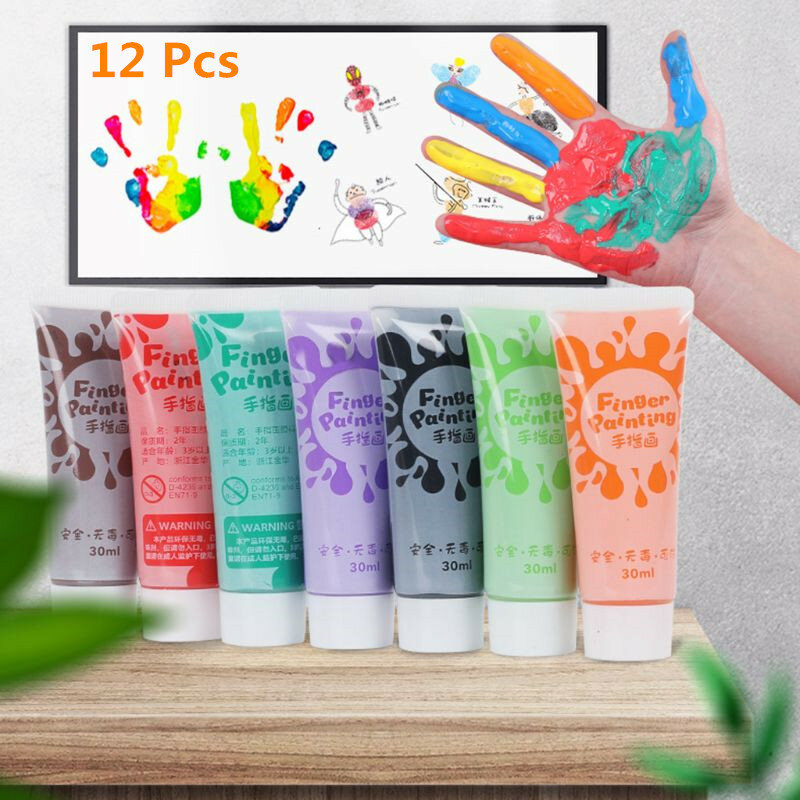 12 個洗えるグラフィティフィンガーペインティング塗料子供のための子供パーティー学用品