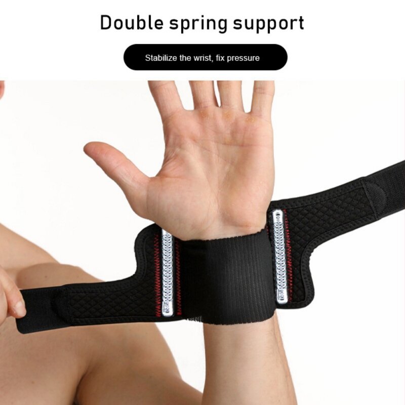 1PC Adjustable Spring Support Pressure Winding Wrist Band Fitness Weightlifting Basketball Wrist Band
