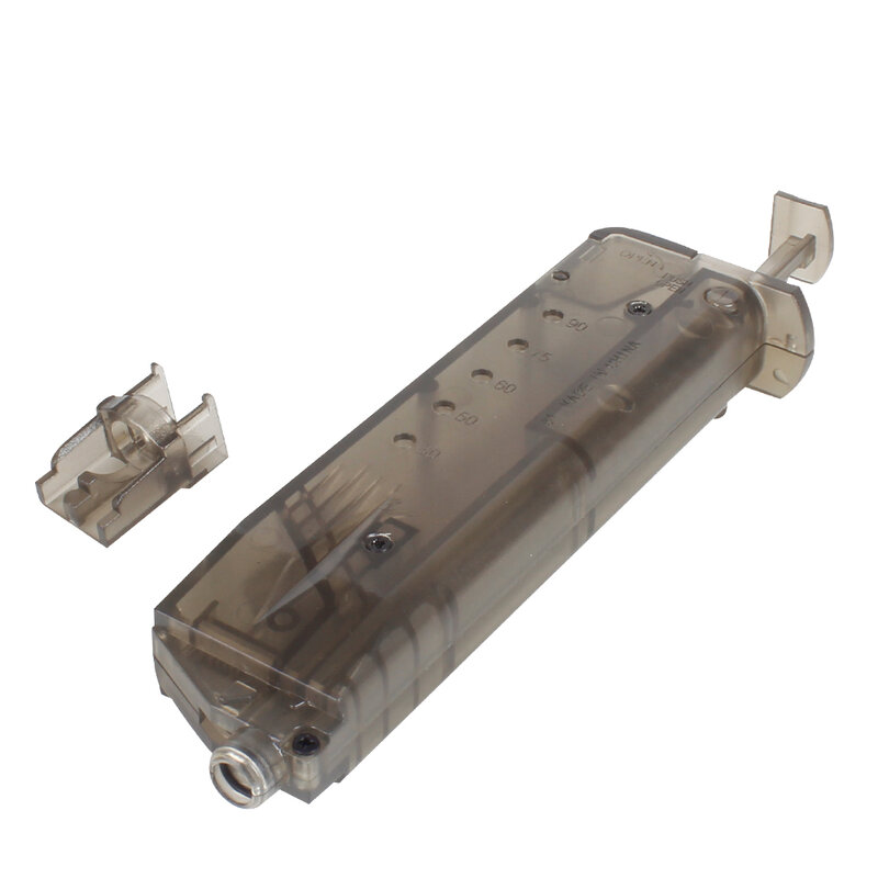 Airsoft carregador de velocidade com capacidade de 100 bbs carregador de revista de carga rápida speedloader para aeg gbb pistola transparente rfile