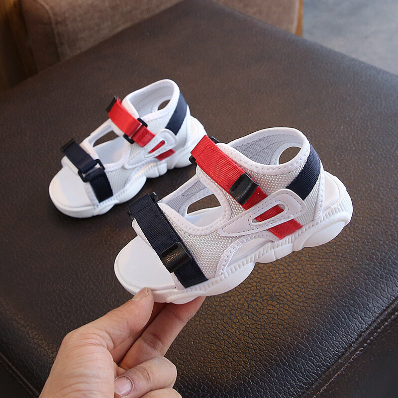 Novo macio antiderrapante sandálias casuais da criança 2021 crianças verão meninos sandálias de couro do bebê plana crianças sapatos de praia esportes