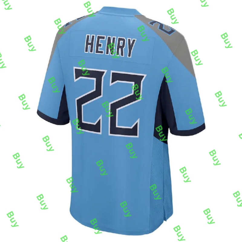 Dostosowane ściegu mężczyźni kobiety dziecko Titan Derrick Henry granatowy Jersey