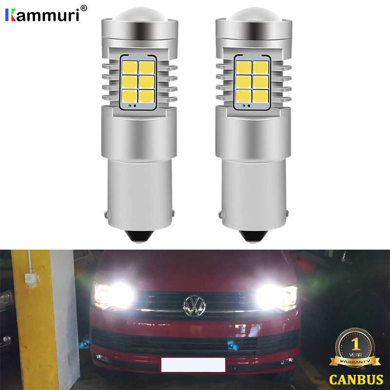 Kammuri (1) branco nenhum erro 1156 p21w lâmpada led para volkswagen vw t4 t5 t5.1 t6 transporter led drl backup lâmpada de luz reversa