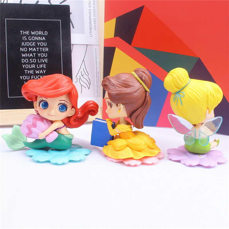 Figurines de princesse Q Posket, 7 styles, poupées miniatures en PVC, décoration de fête d'anniversaire, jouet pour enfants, cadeau de noël
