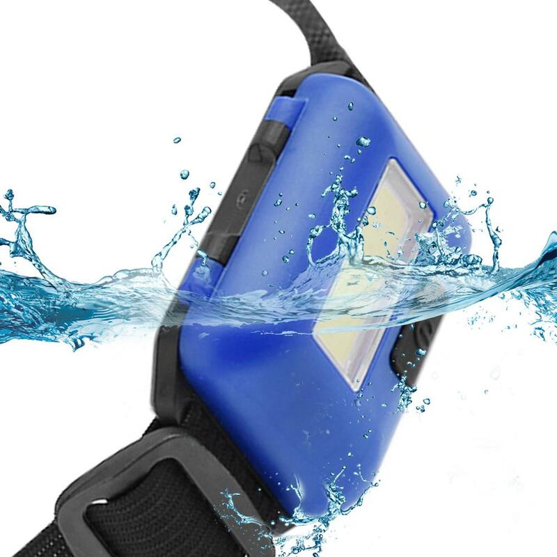 Mini 3 Modes Waterproof COB LED Flashlight Outdoors Headlight Headlamp Torch Emergency Camping Hiking Light Tools Accessories