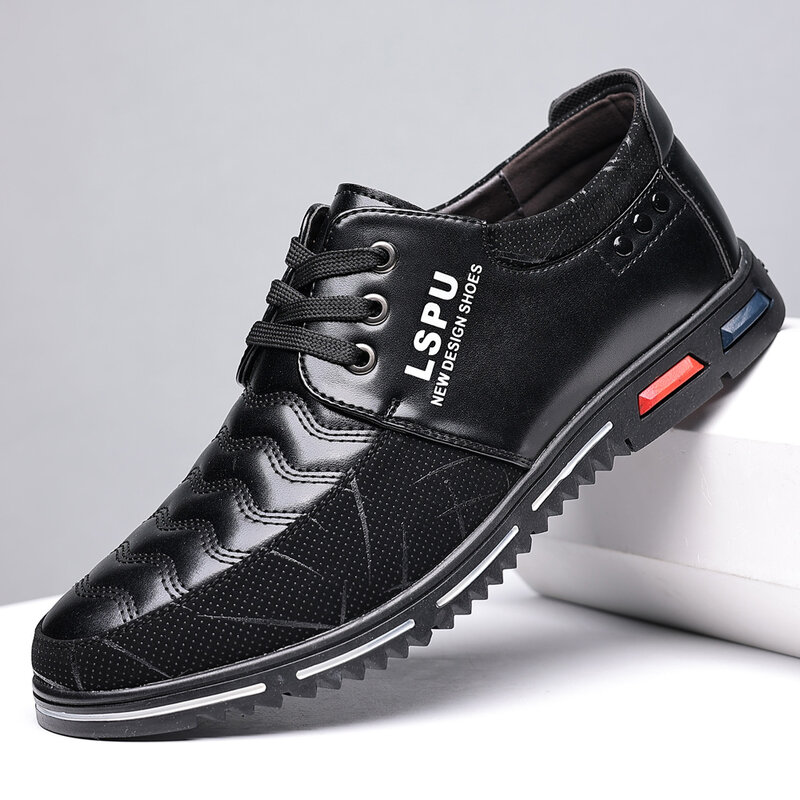 Туфли мужские деловые, брендовые дышащие, повседневная обувь, черные, большие размеры