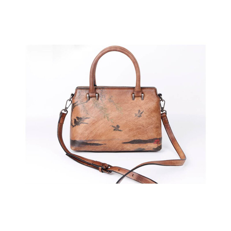 Women Handbag Genuine Leather Handmade Bag,Vintage Top Tote Shoulder Bags Handbag Crossbody Bags 2021 Fashine New Style