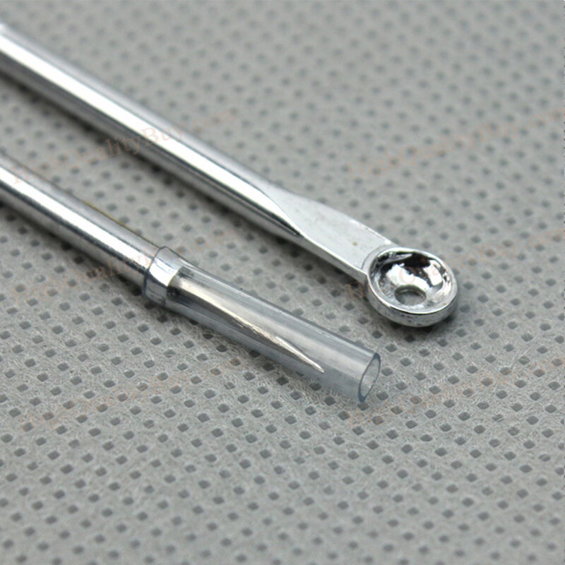2 uds punto negro grano herramienta removedor de la espinilla agujas conjunto para exprimir el acné cuchara de limpieza Extractor