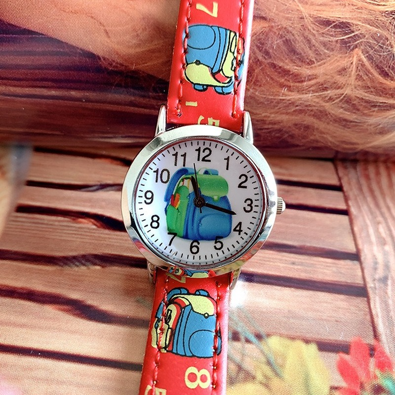 2021 novo bonito mochila dos desenhos animados crianças cinto relógio de pulso de quartzo menino