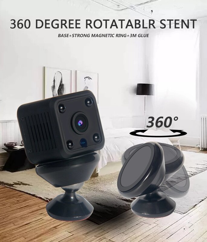 Mini caméra de surveillance Ip Wifi HD 1080P, dispositif de sécurité sans fil, avec Vision nocturne et capteur de mouvement et batterie