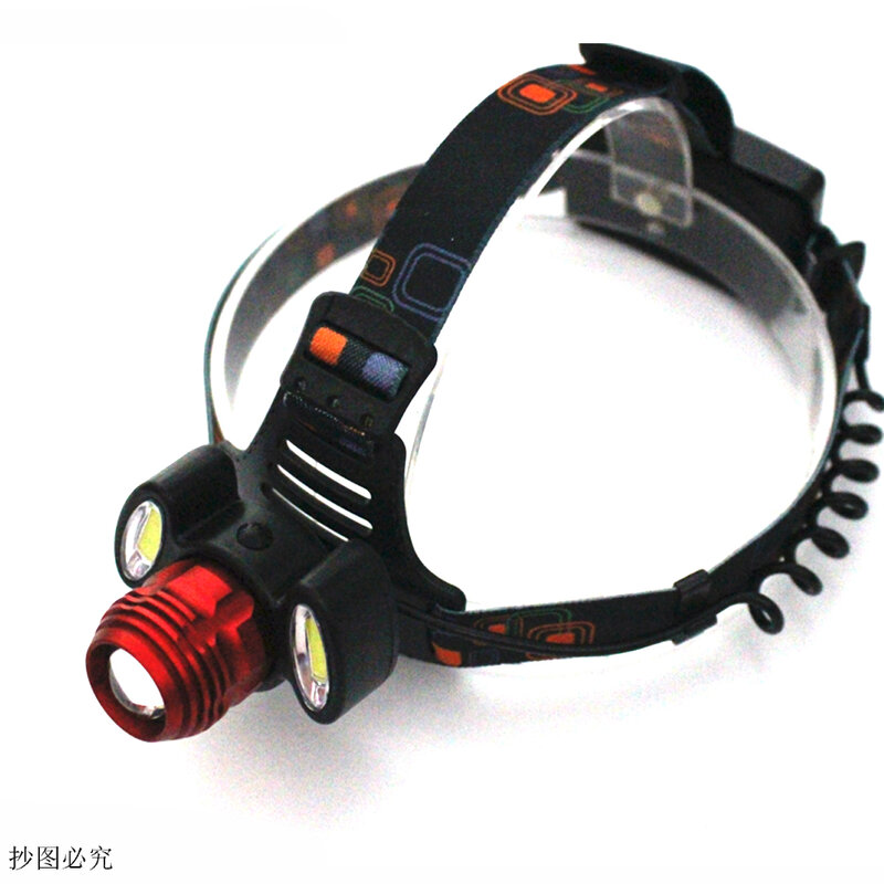 Lanterna de cabeça recarregável led, 6000 lúmens, xm-l t6 + 2cob, 4 modos de lanterna à prova d'água, bateria 18650, para pesca, caça